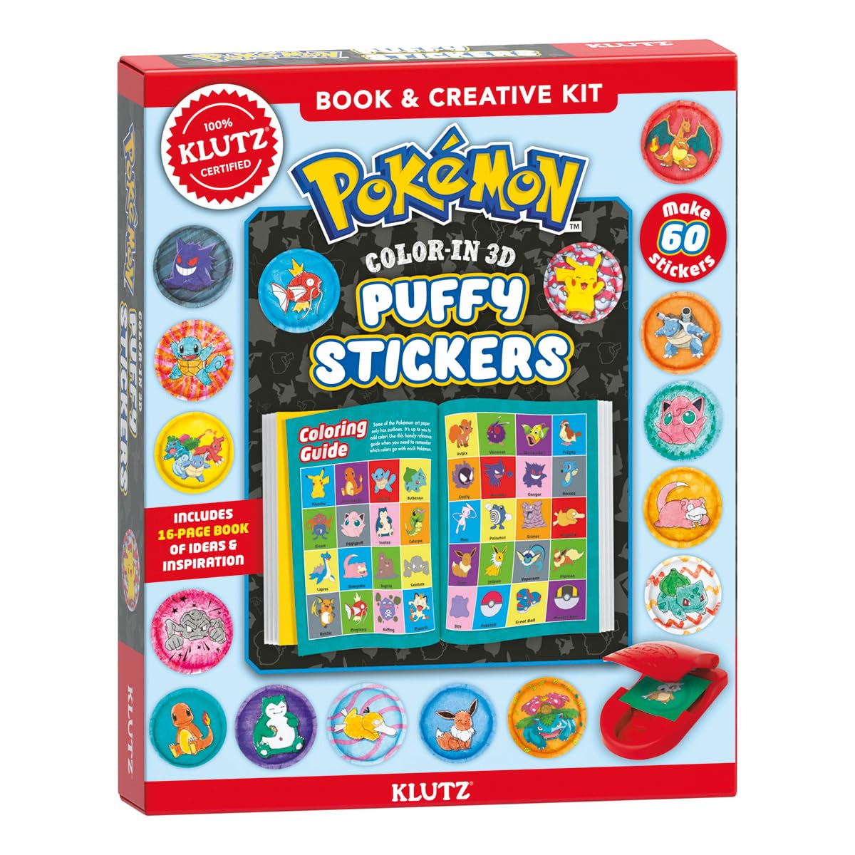 Pokemon Color-In 3D Puffy Stickers (Klutz) Tiptoi & Games