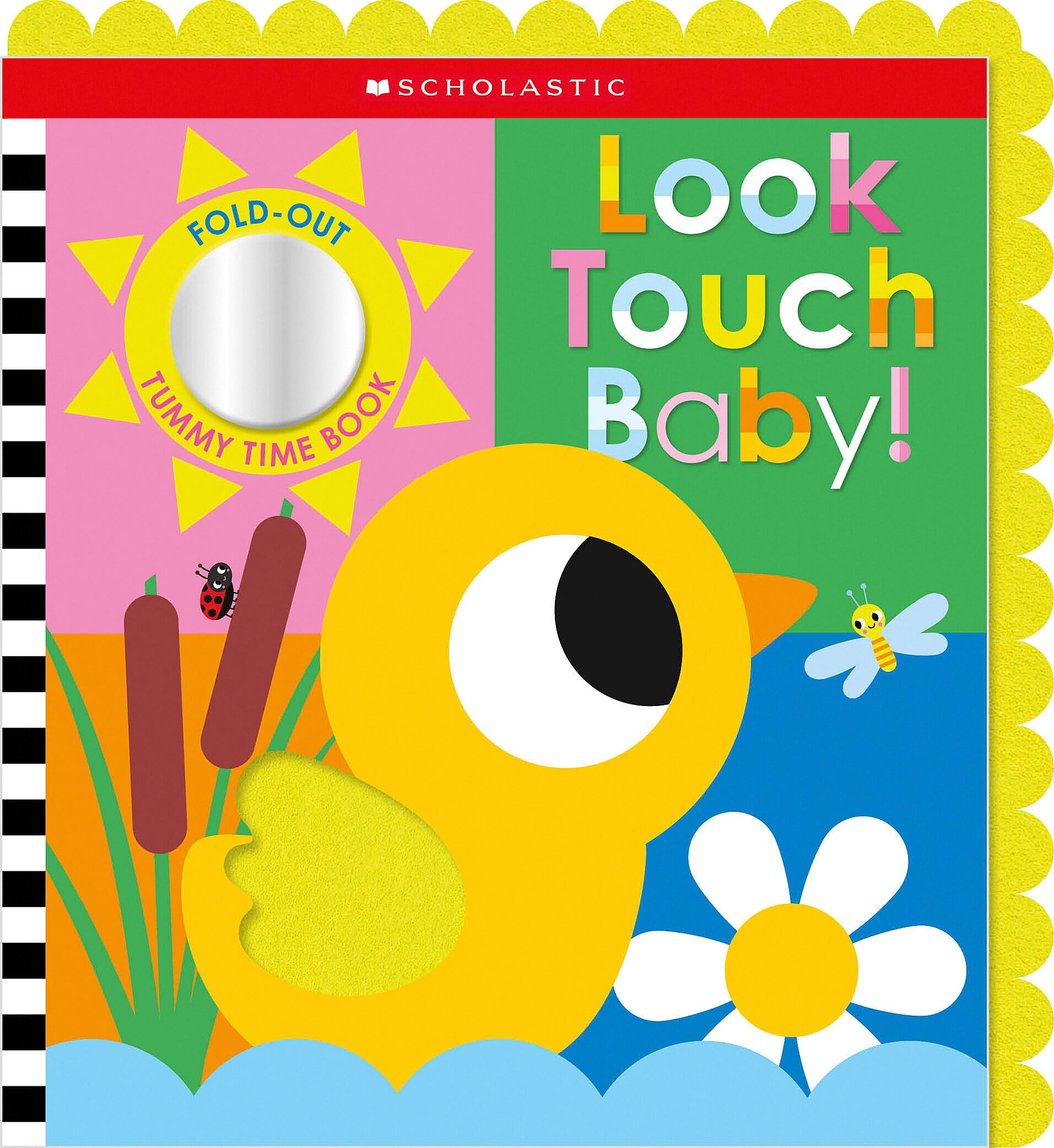 Look Touch Baby!: A Fold-Out Tummy Time Book (Scholastic Early Learners) Parents & Children