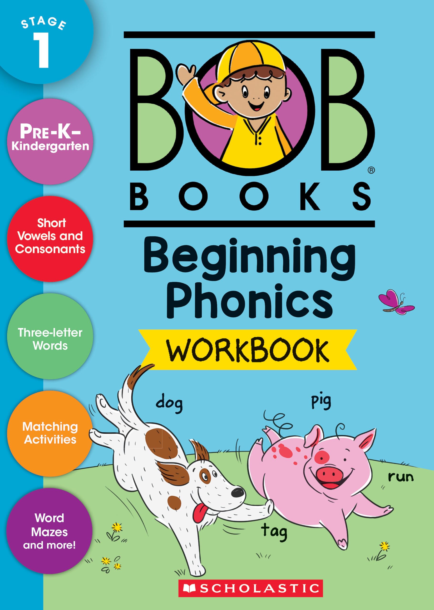 Bob Books Beginning Phonics Workbook: Phonics, Writing Practice, Stickers, Ages 4 and Up, Kindergarten, First Grade (Bob Books: Starting to Read, Stage 1) Non-fiction
