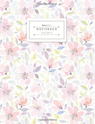 KLEESTERN® Liniertes Notizbuch (DIN A4, 80+ Seiten, Rand, Vintage Softcover, Blumenmotiv - Lined Paper College Notebook, Liniertes Schreibheft, Dickes ... Papier, Mit Register/Inhaltsverzeichnis) Film, Art & Culture