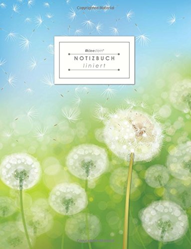 KLEESTERN® Liniertes Notizbuch (DIN A4, 80+ Seiten, Rand, Vintage Softcover, Pusteblume - Lined Paper College Notebook, Liniertes Schreibheft, Dickes ... Papier, Mit Register/Inhaltsverzeichnis) Film, Art & Culture