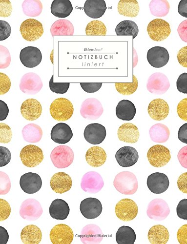 KLEESTERN® Liniertes Notizbuch (DIN A4, 80+ Seiten, Rand, Vintage Softcover, Goldpunkte - Lined Paper College Notebook, Liniertes Schreibheft, Dickes ... Papier, Mit Register/Inhaltsverzeichnis) Film, Art & Culture