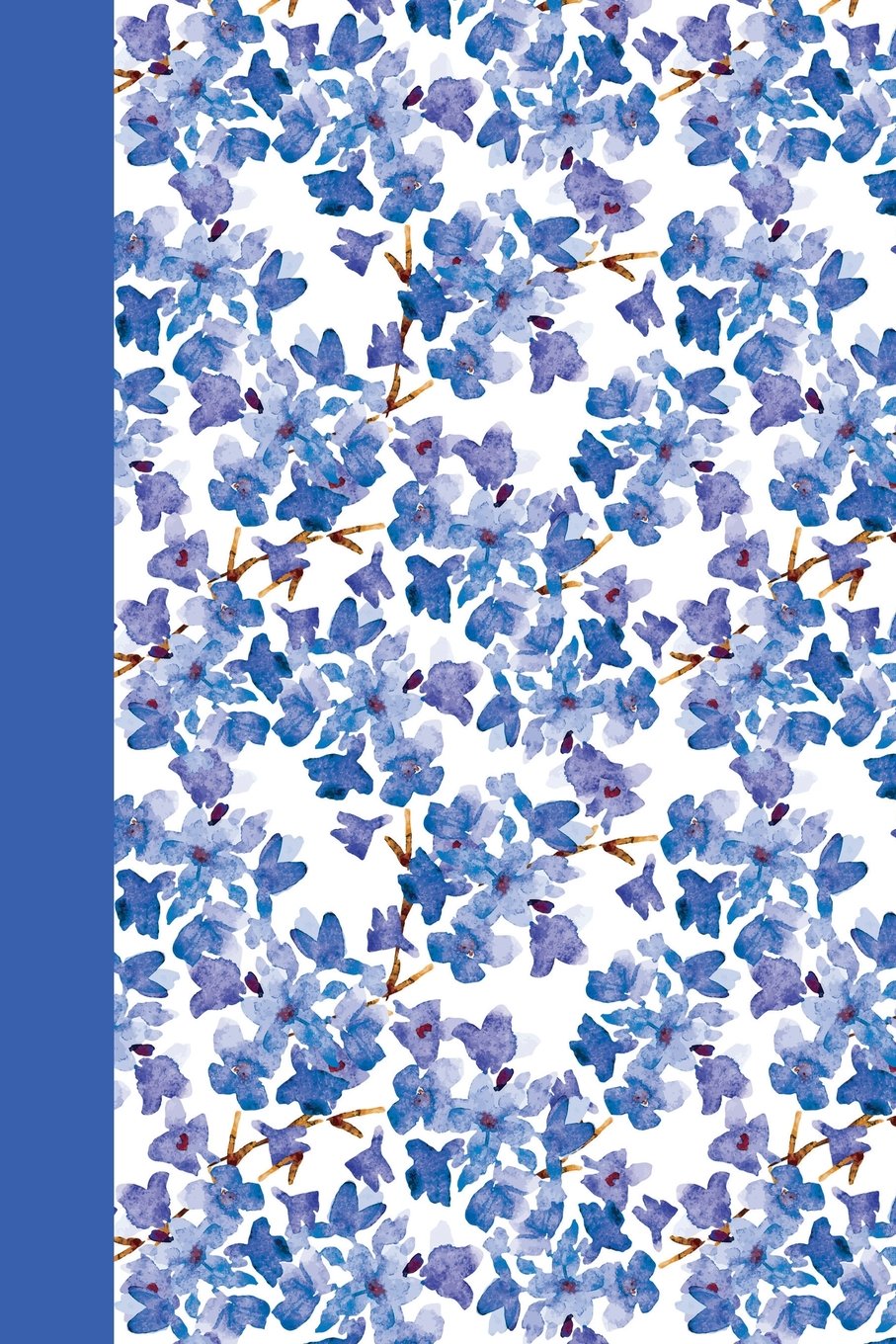 Sketch Journal: Watercolor Blue Flowers 6x9 - Pages are LINED ON THE BOTTOM THIRD with blank space on top (Watercolor Flowers Sketch Journal Series) Lifestyle