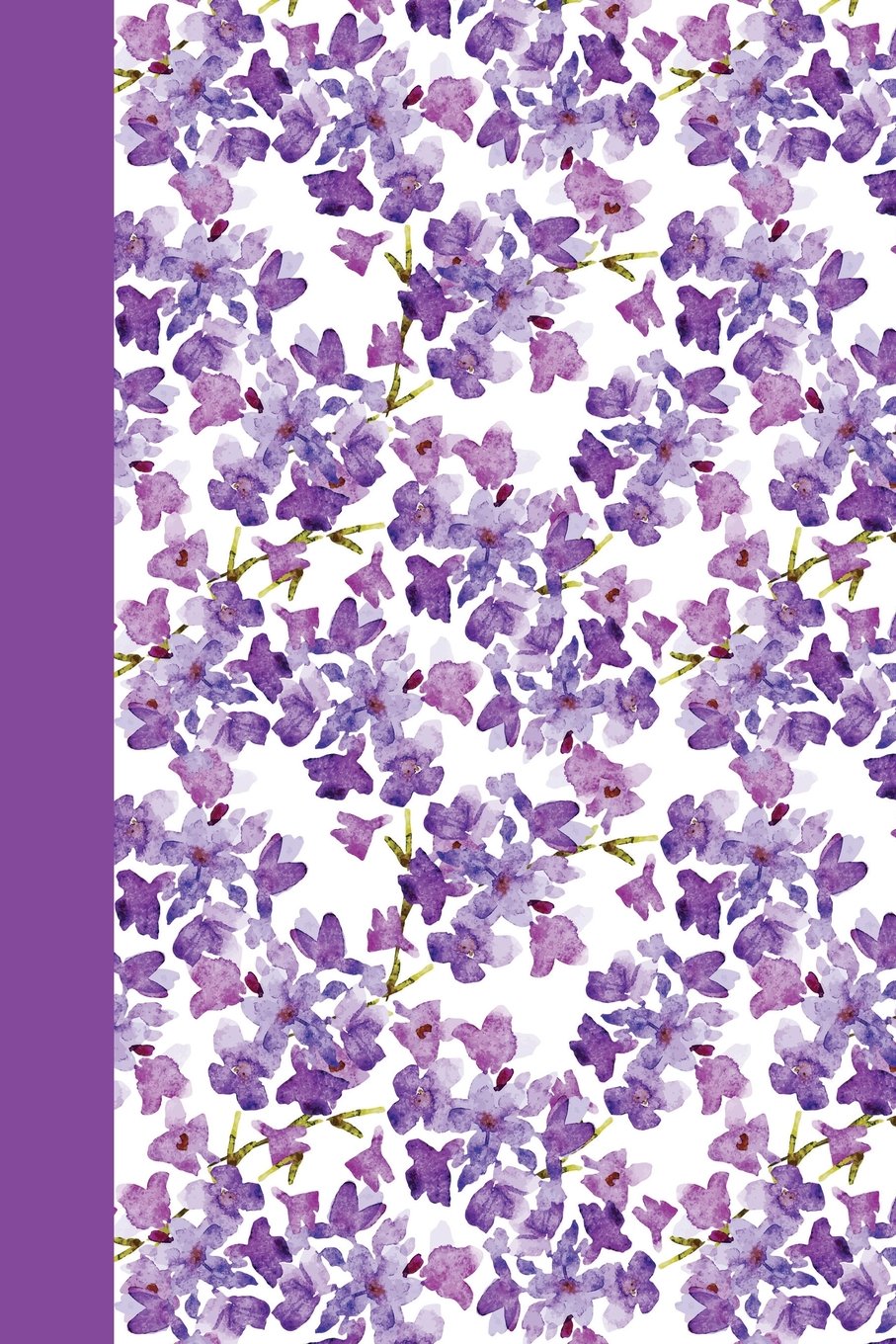 Sketch Journal: Watercolor Purple Flowers 6x9 - Pages are LINED ON THE BOTTOM THIRD with blank space on top (Watercolor Flowers Sketch Journal Series) Lifestyle