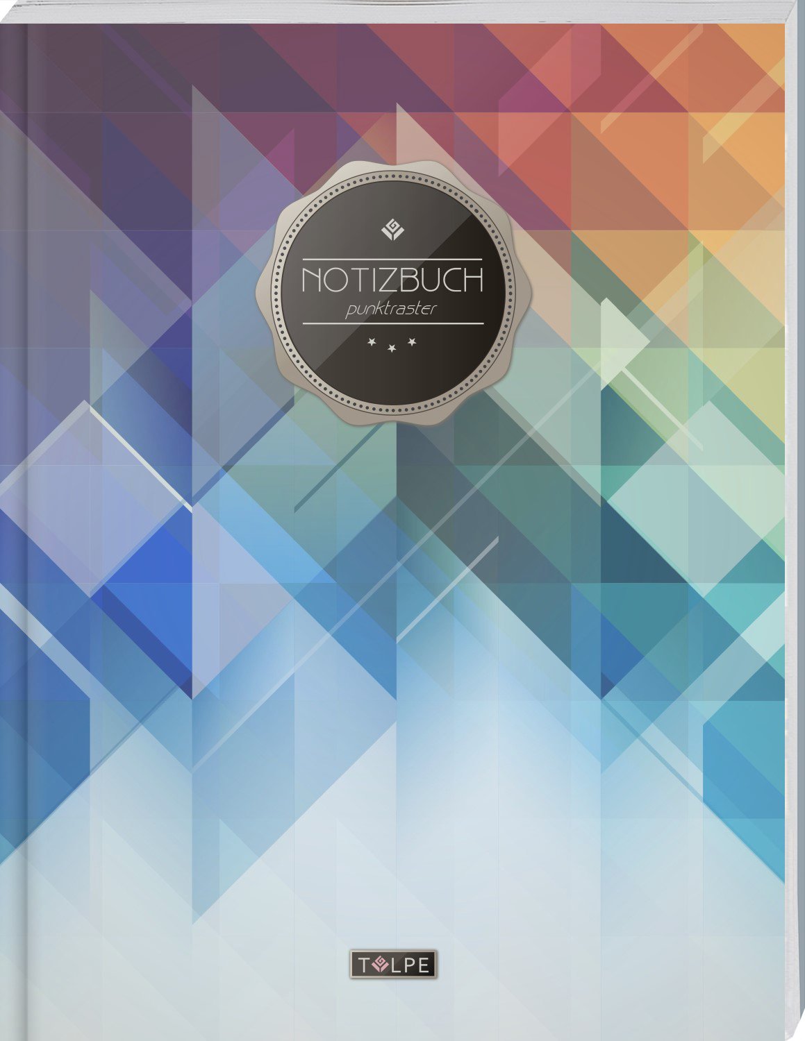 TULPE Punktraster Notizbuch A4 „C030 Polygon“ (140+ Seiten, Vintage Softcover, Punktkariertes Papier - Bullet Journal, Dickes Notizheft, Skizzenbuch, Tagebuch, Gepunktete Seiten, Dot Grid Notebook) book