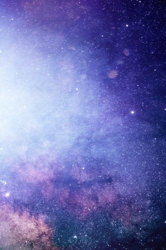 Notebook: Purple Space Cover, 6 x 9, 160 Lined Pages, Matte Cover Books