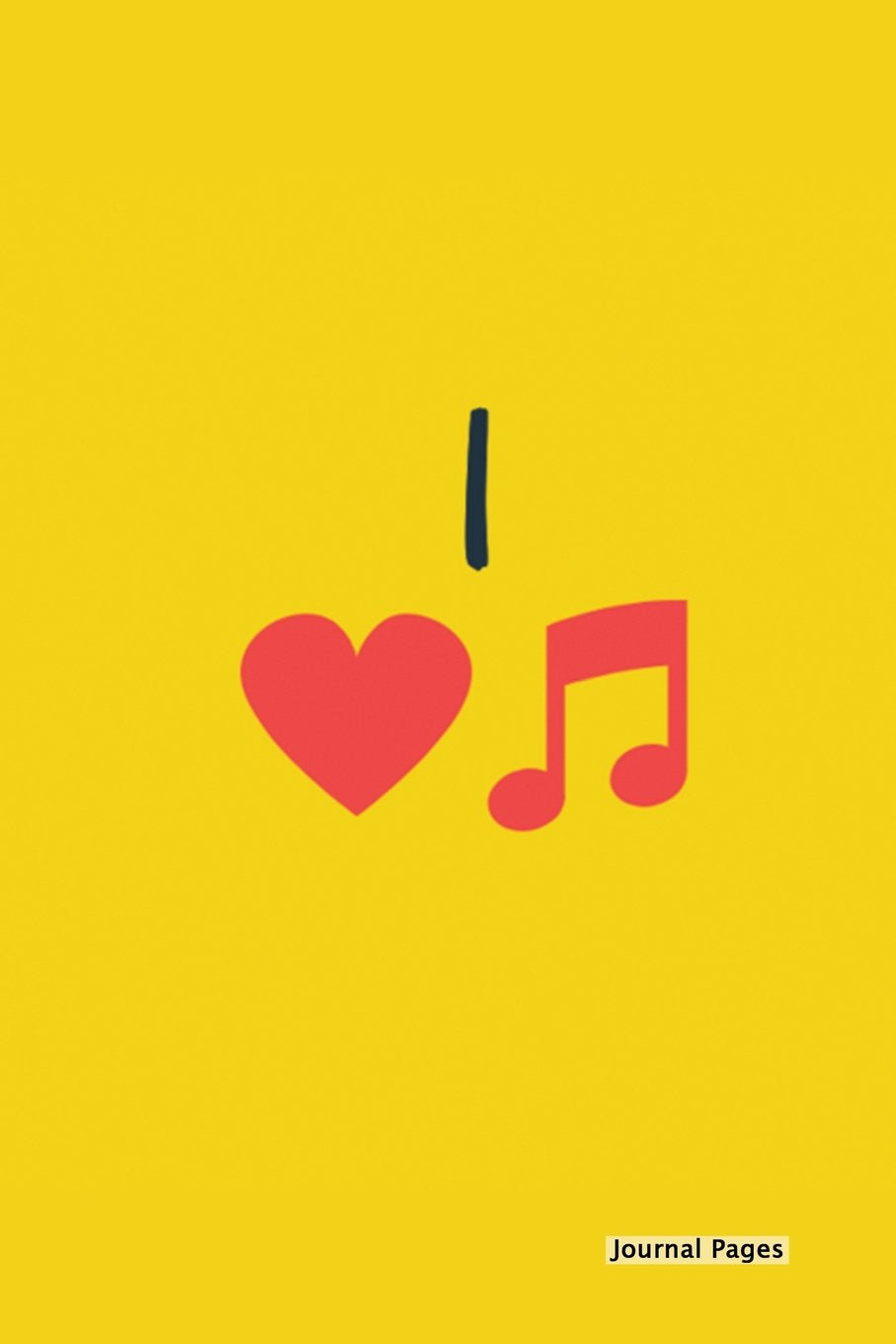 Journal Pages - I Heart Music: 6" x 9", lined journal, blank book notebook, durable cover,150 pages for writing Media & Communication