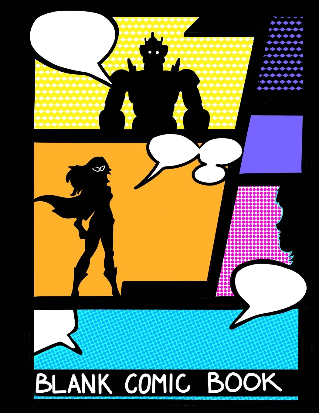 Blank Comic Book;Create Your Own Comic Book;Kids Comic Drawing Book: 100+ Blank Comic Book Layout Pages For Drawing; Draw and Write Journal/Blank Comic Strip Book For Kids Superheroes