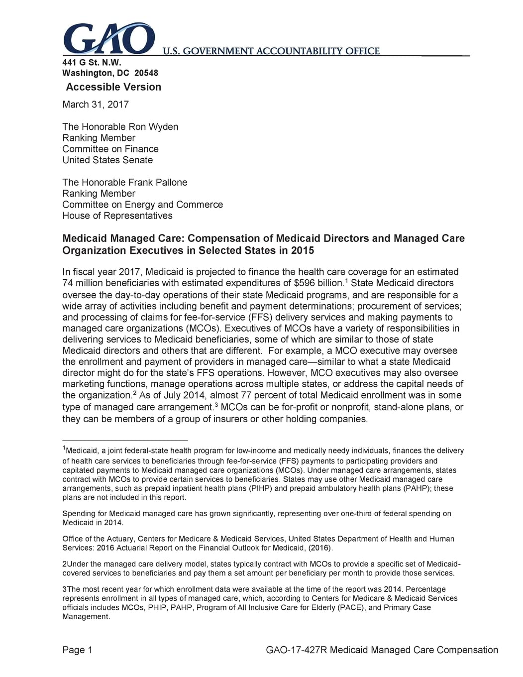 Medicaid managed care, compensation of Medicaid directors and managed care organization executives in selected states in 2015 Learning & Reference