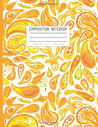 Composition Notebook - Orange Journal: College Ruled, 8.5 x 11 (Summer Journals) Books
