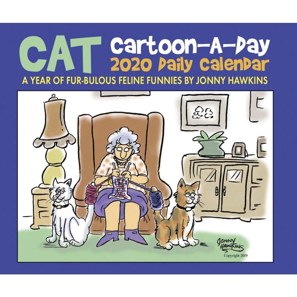 Cat Cartoon-A-Day by Jonny Hawkins 2020 Box Calendar Pets