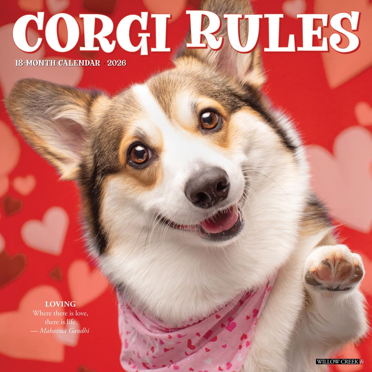 Corgi Rules 2026 12 X 12 Wall Calendar Pets