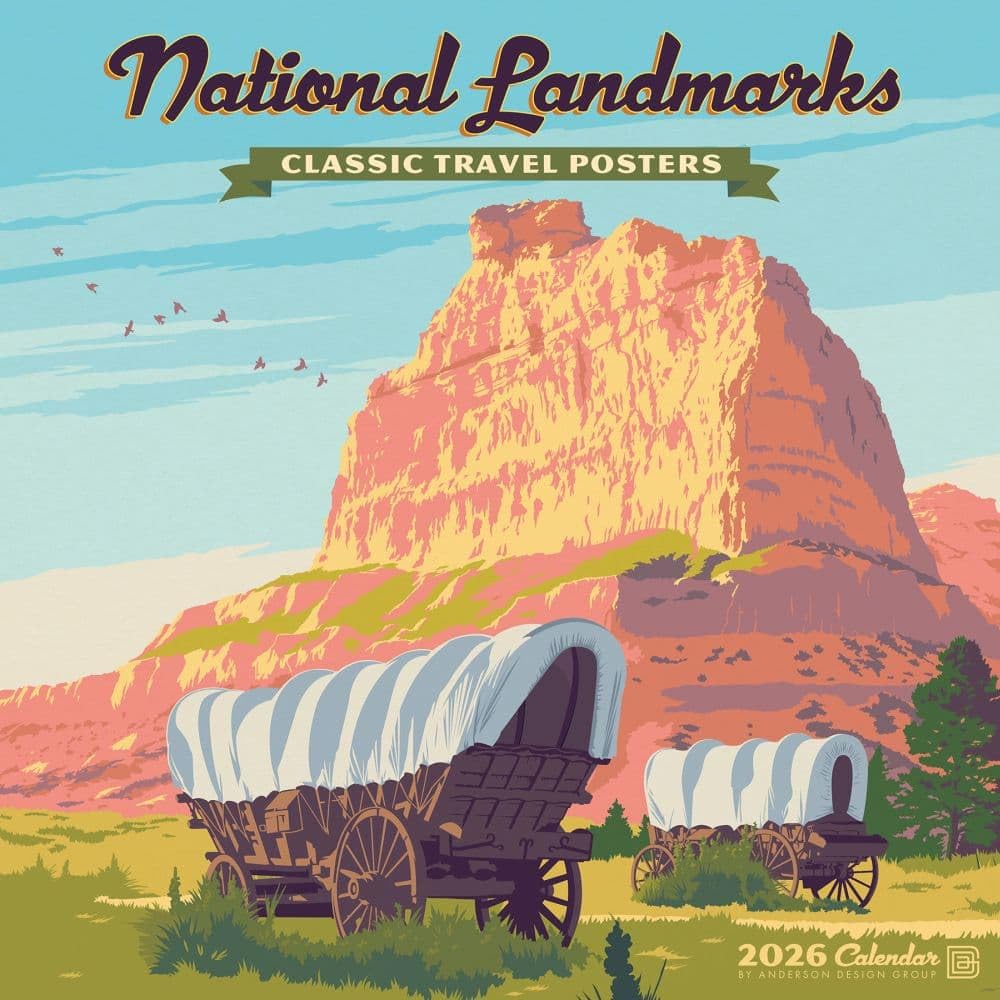 National Landmarks (Adg) 2026 12 X 12 Wall Calendar Film, Art & Culture