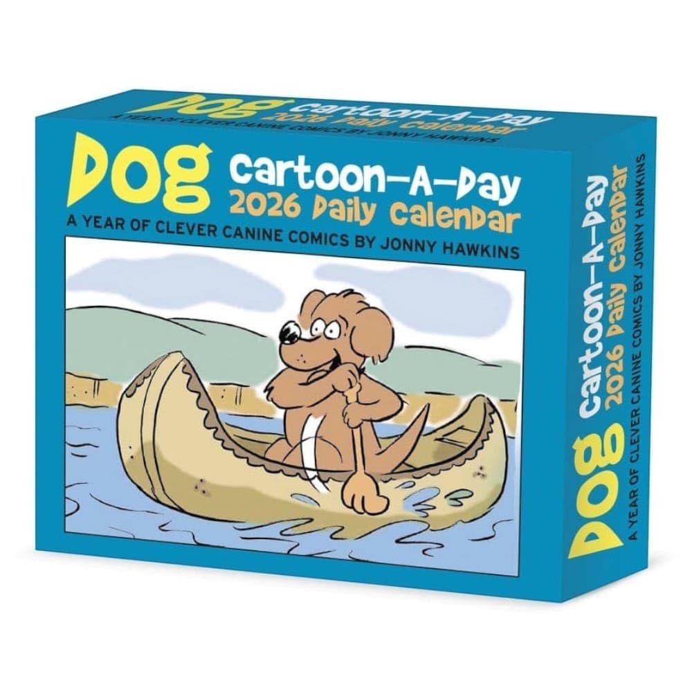 Dog Cartoon-A-Day by Jonny Hawkins 2026 5.4 X 6.2 Box Calendar Pets