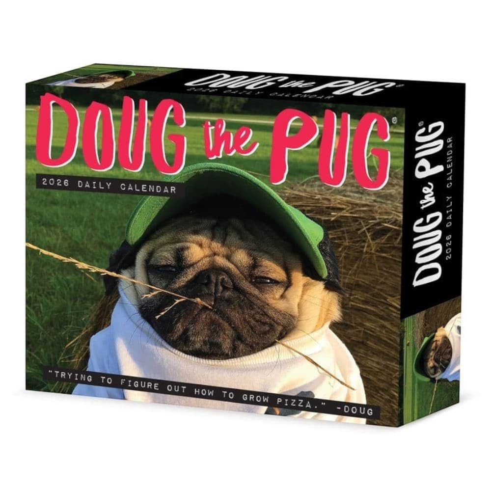 Doug the Pug 2026 5.4 X 6.2 Box Calendar-USA Pets