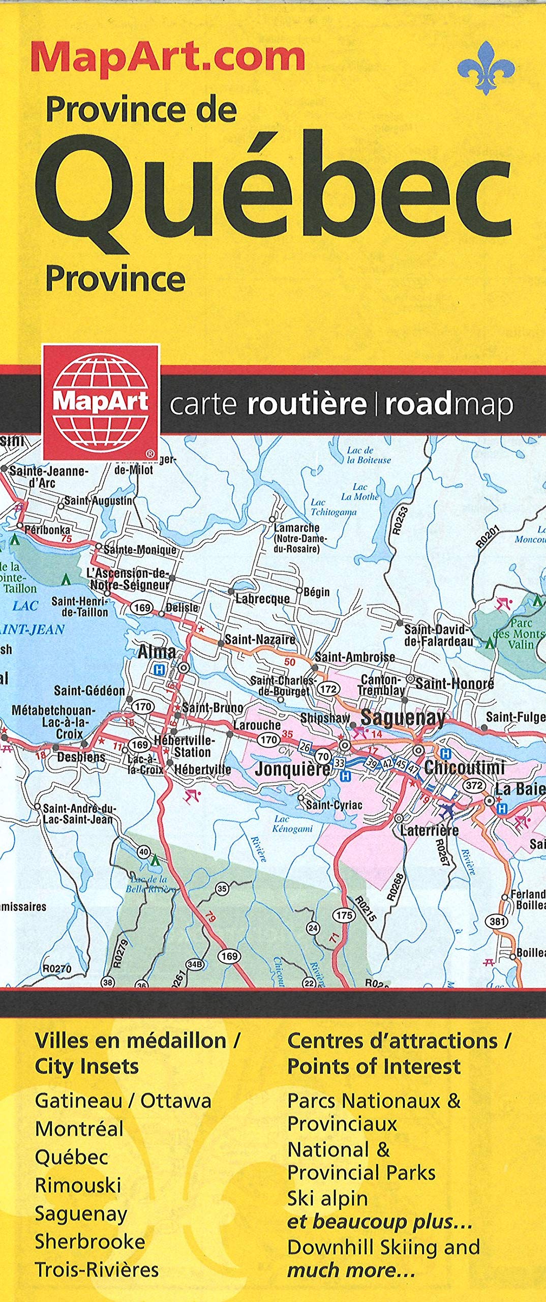 Quebec Province Road Map (English and French Edition) Reference Books