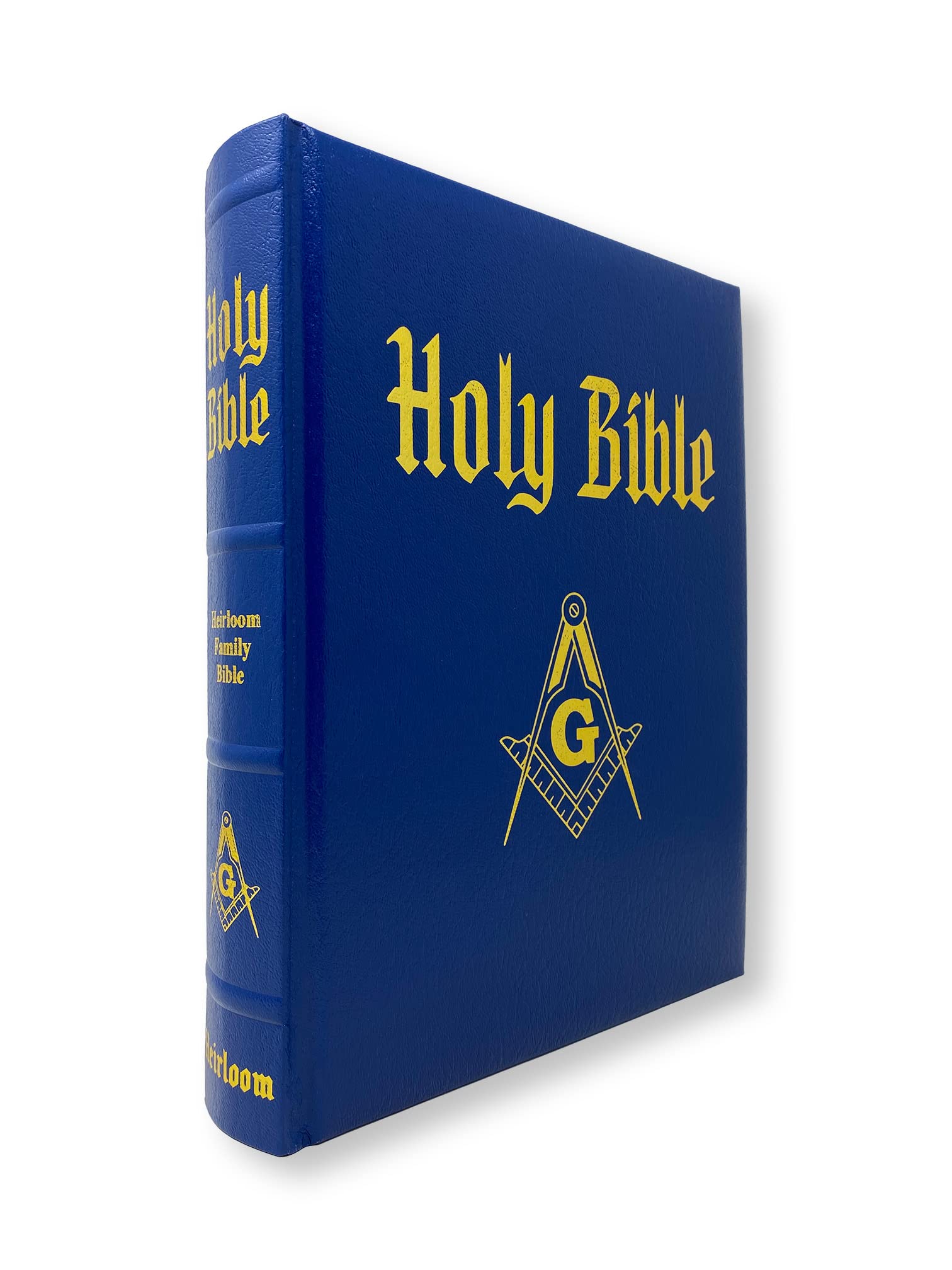 Masonic Heirloom Family Bible KJV Blue Imitaition Leather book