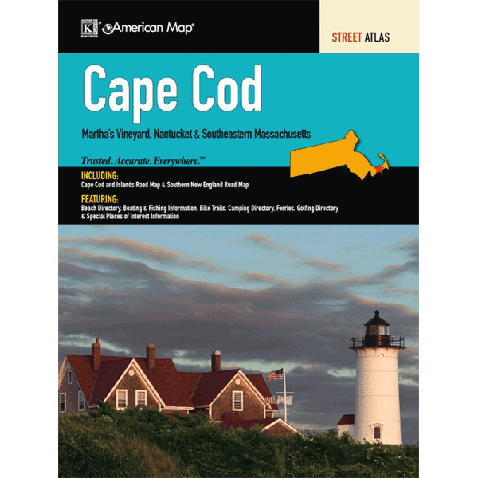 American Map Cape Cod, Massachusetts Street Atlas: Martha's Vineyard & Nantucket Southeastern Massachusetts Learning & Reference