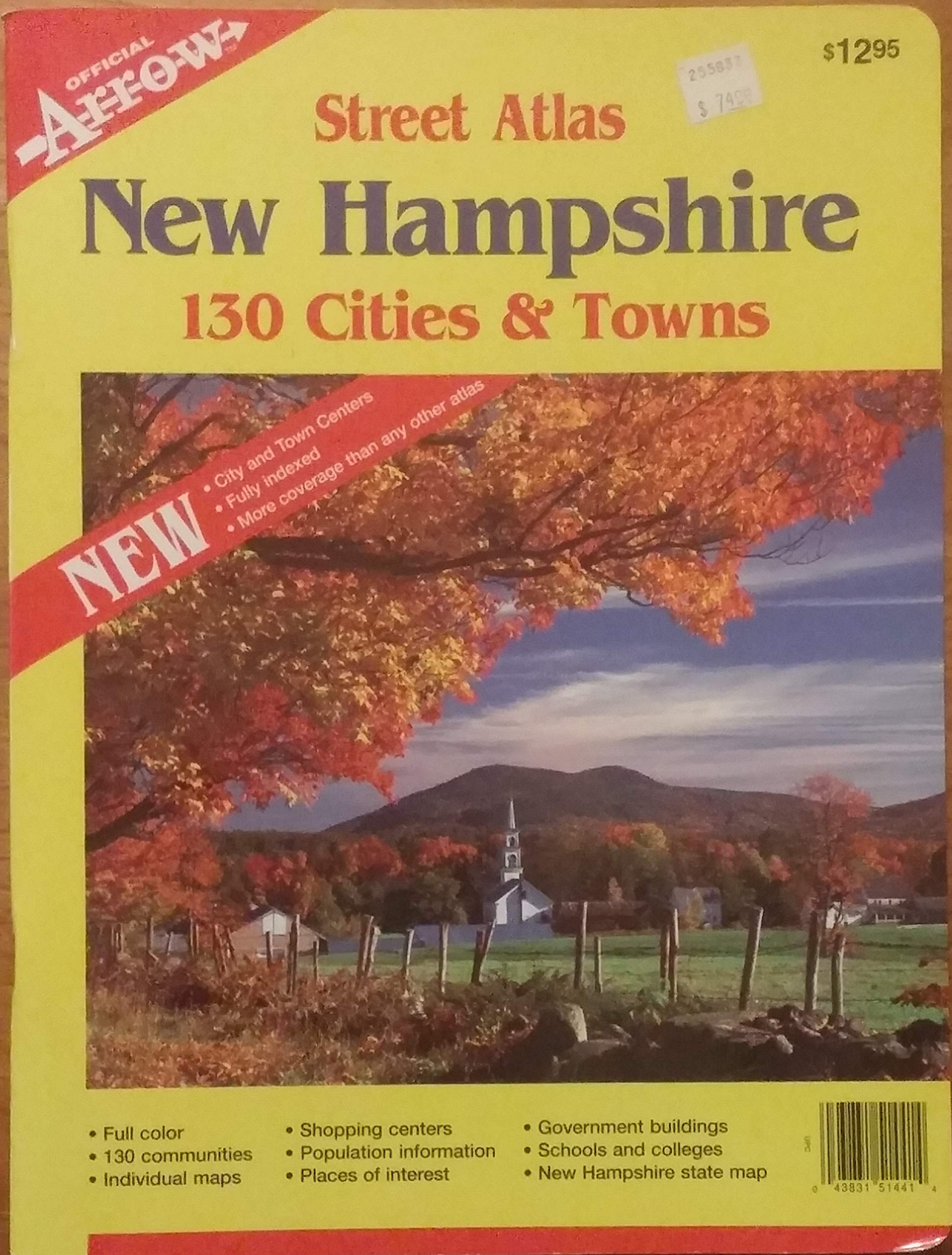 New Hampshire: Street Atlas : 130 Cities & Towns Maps & Plans