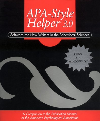 Apa-Style Helper 3.0: Software for New Writers in the Behavioral Sciences Computer Science