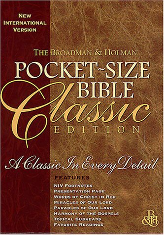 Bib Broadman & Holman Niv Pocket Size Bible: Classic, Gold Edging, Burgundy Bonded Leather Edition (International Version) Religion & Esotericism