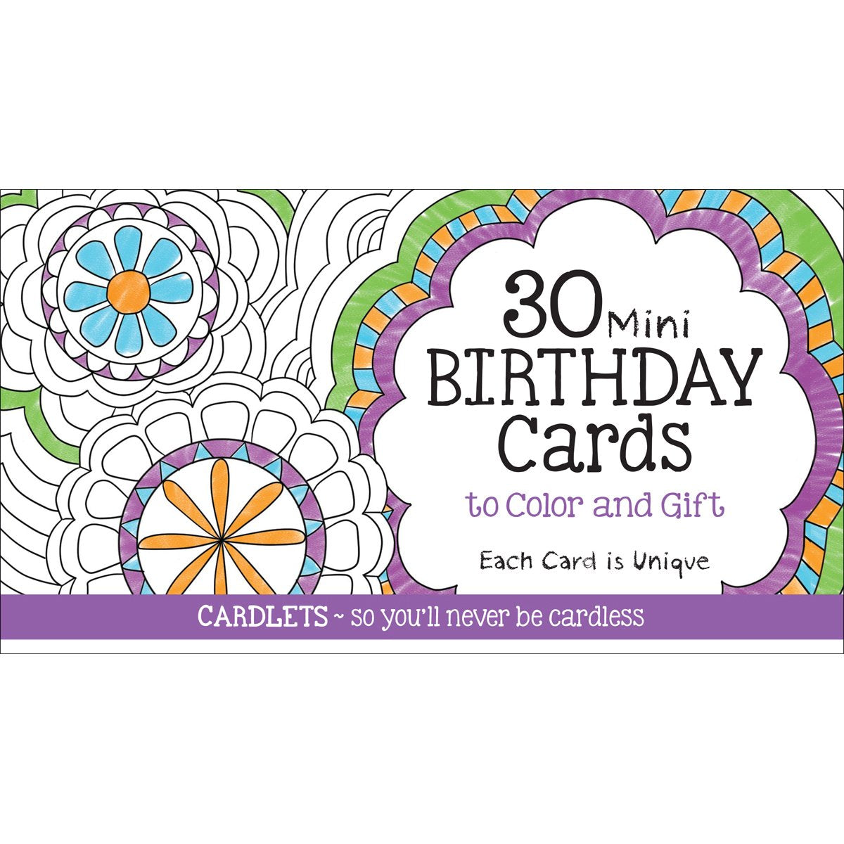 Cardlets: 30 Mini Birthday Cards to Color & Gift Hobbies & Crafts