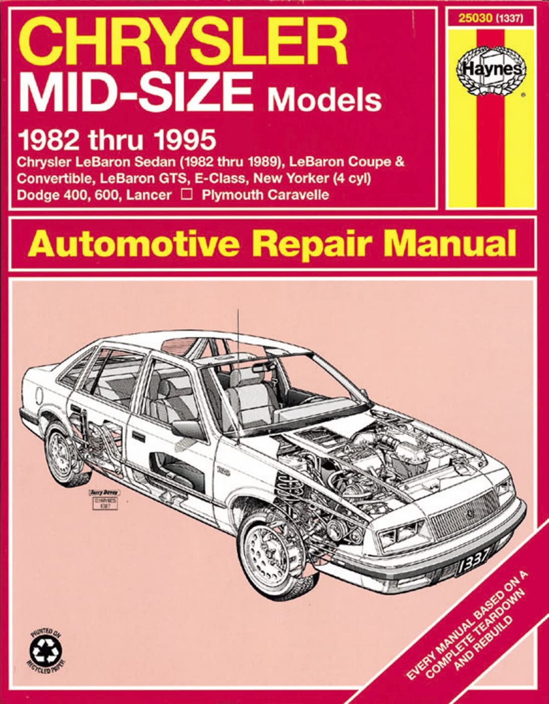 Haynes Chrysler Mid-Size Cars Repair Manual, 1982-1995 (Haynes Manuals) Education & Training