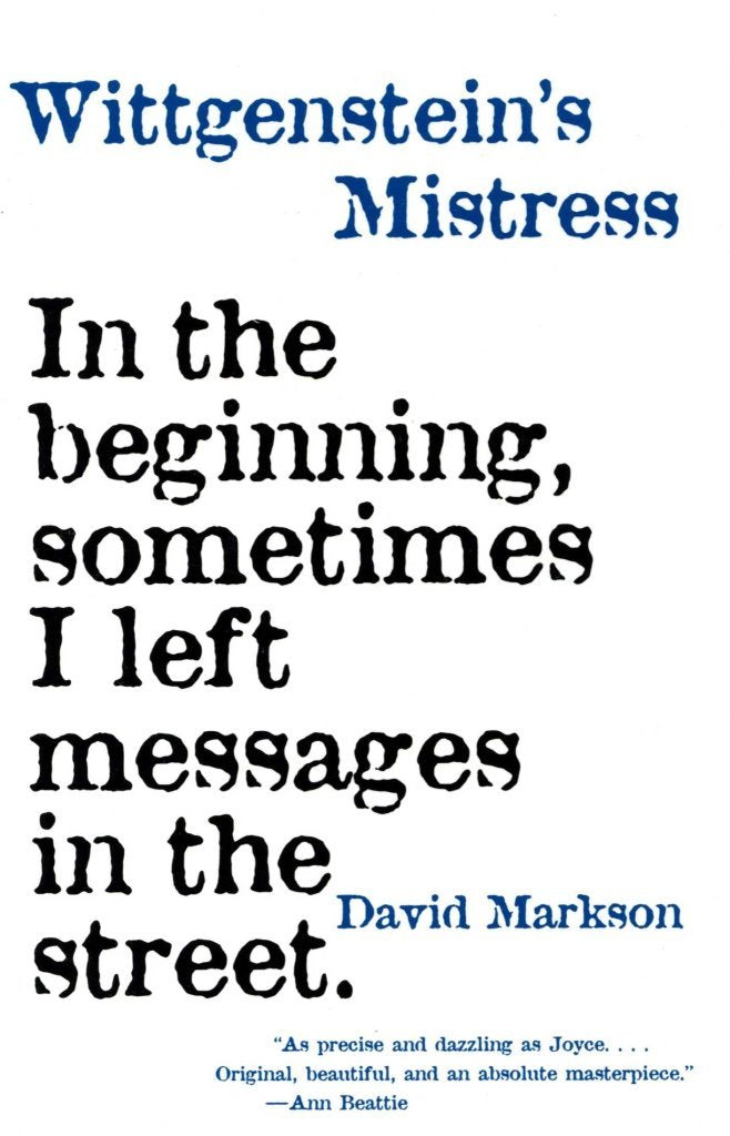 Wittgenstein's Mistress (American Literature) Contemporary literature