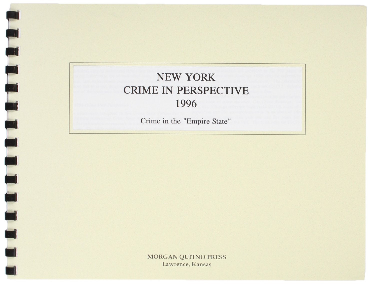 New York Crime Perspective 1996 Books