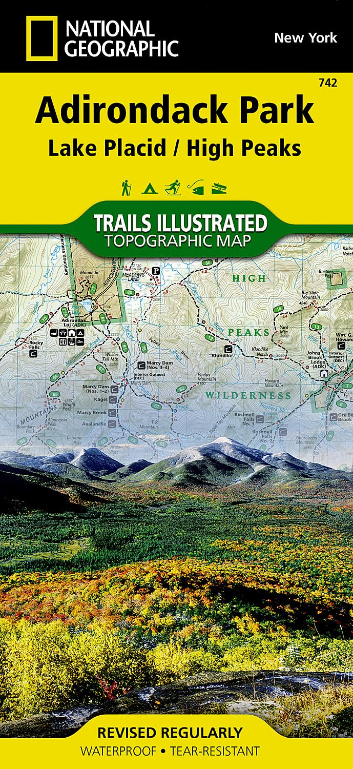 Lake Placid, High Peaks: Adirondack Park Map book