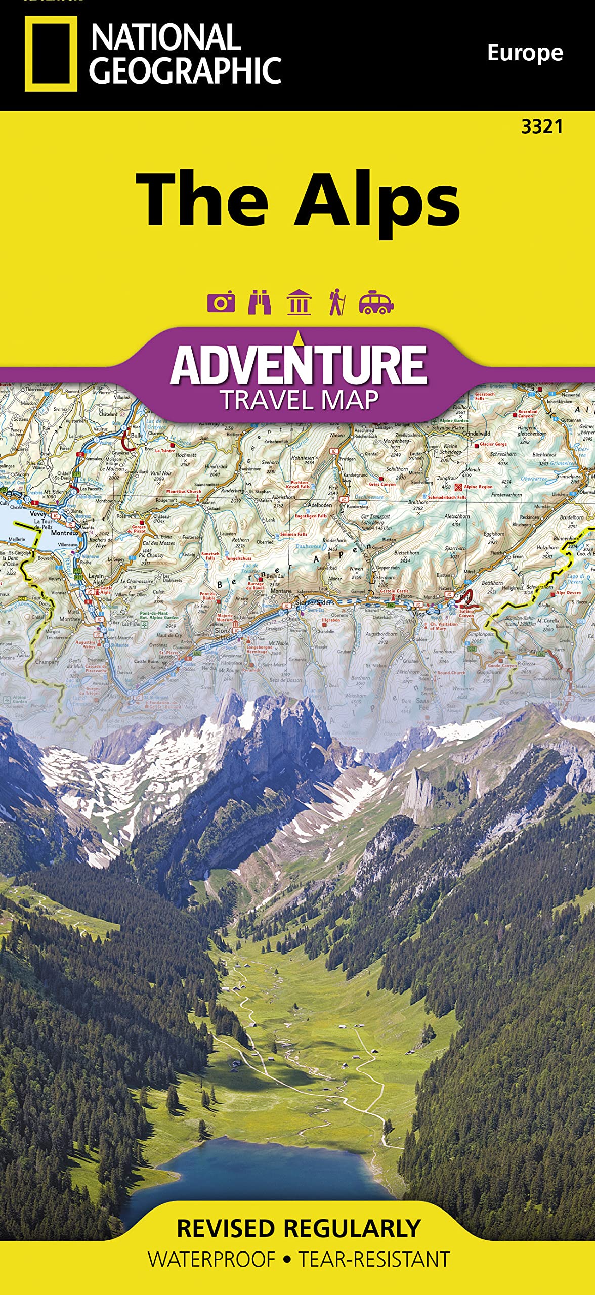 Alps: Travel Maps International Adventure Map: Sehenswürdigkeiten mit Naturschutzgebieten und historischen Attraktionen (National Geographic Adventure Map, Band 3321) Leisure, Home & Garden