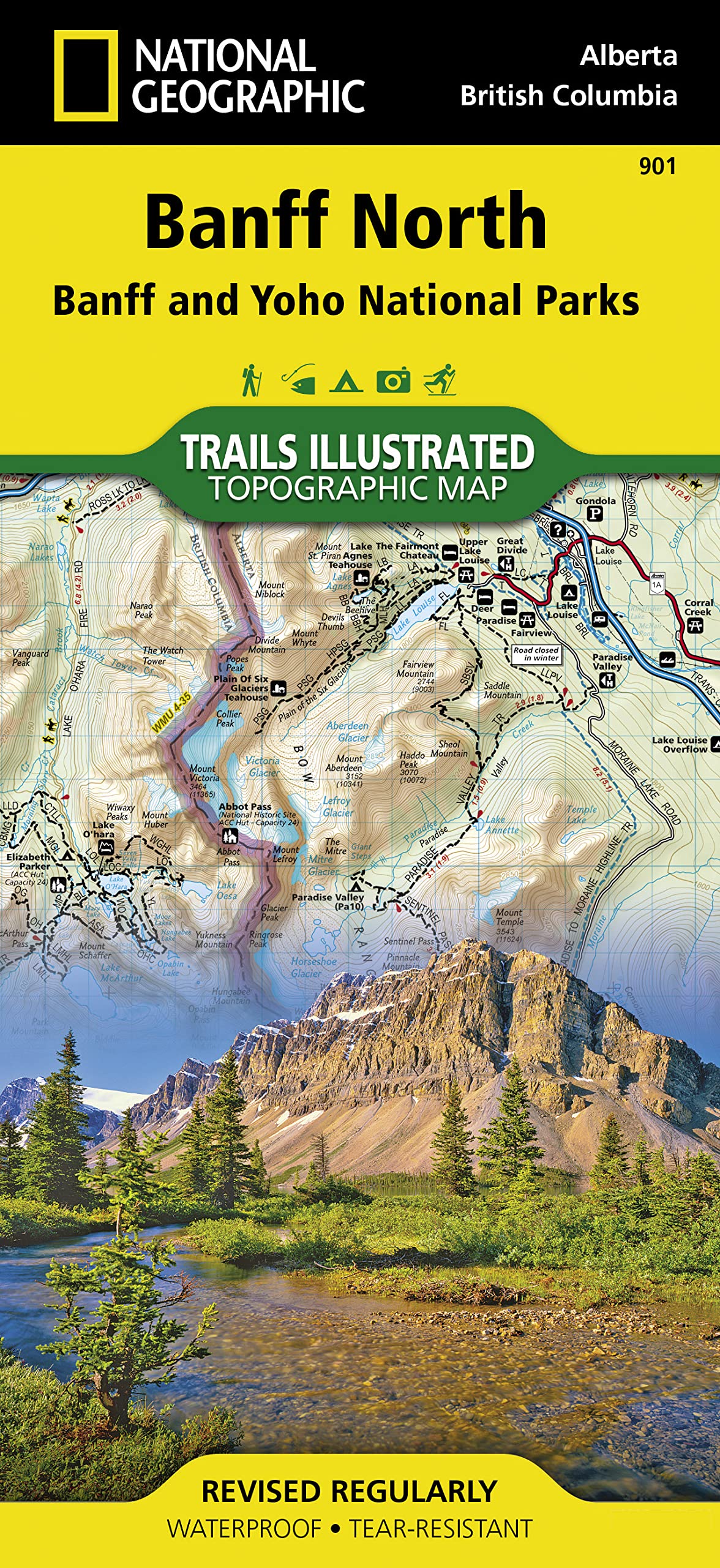 Trails Illustrated Map, No. 901: Banff North - Scale = 1:100,000: Banff and Yoho National Parks. Alberta / British Columbia. Waterproof. Tear-resistant Stationery