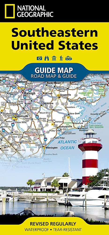 Southeastern USA: Touristische Karte Südosten USA (National Geographic Guide Map) Leisure, Home & Garden