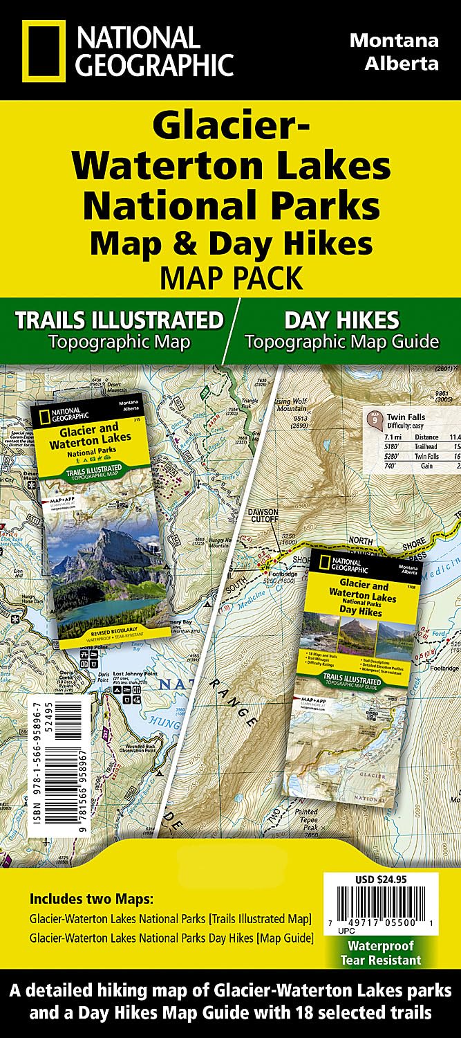 Glacier and Waterton Lakes Day Hikes & National Parks Maps [Map Pack Bundle] Stationery