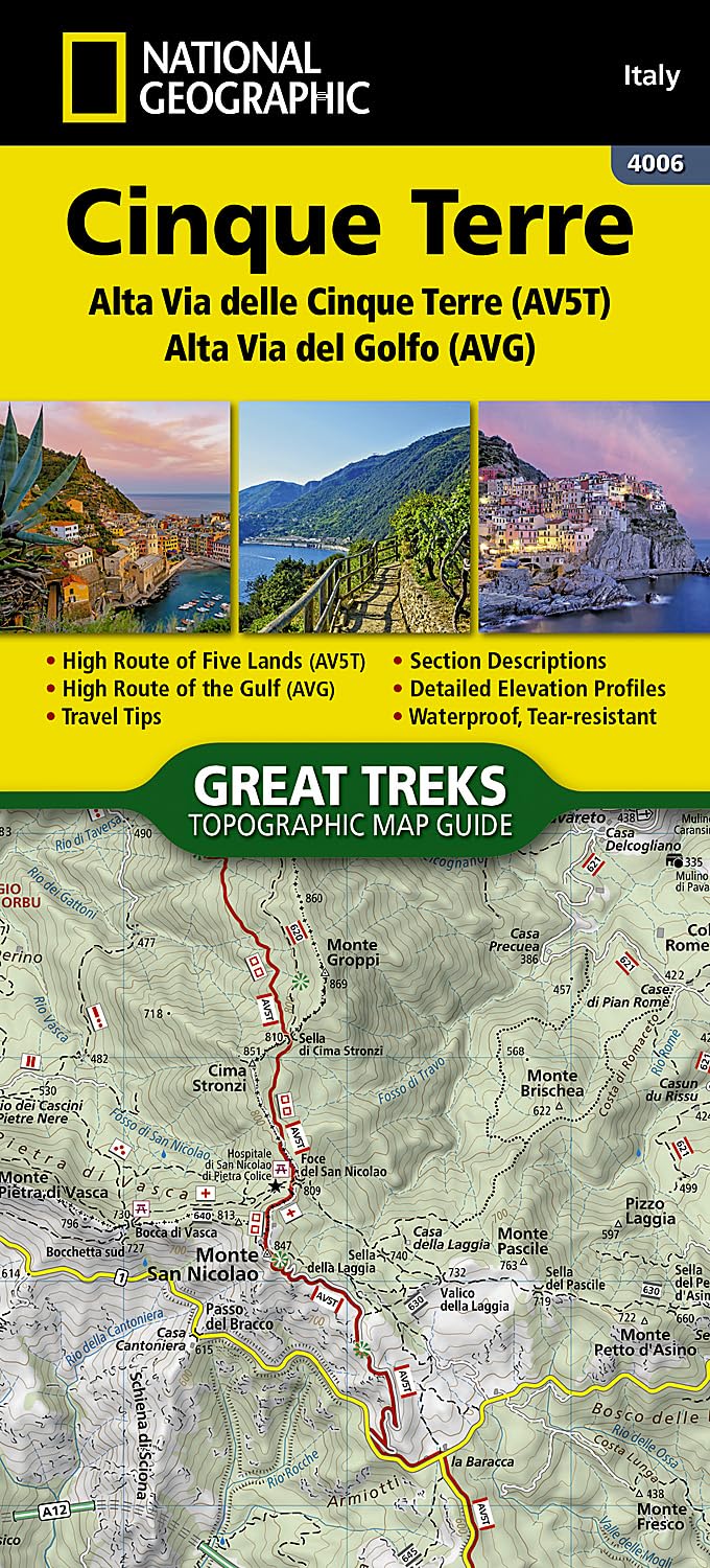 Cinque Terre High Path: 1:25000 (National Geographic Trails Illustrated Map, Band 4006) Leisure, Home & Garden