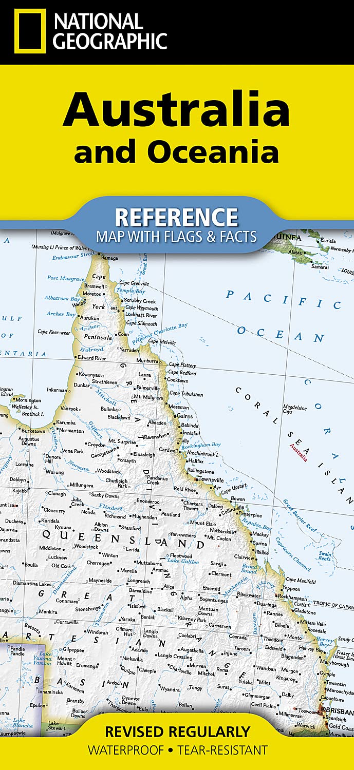 Australia and Oceania With Flags and Facts Map (National Geographic Reference Map) Geology & Geography