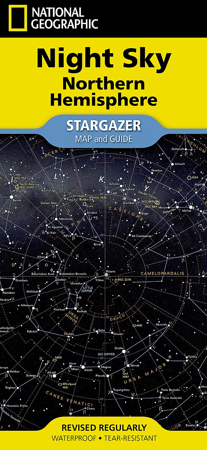 National Geographic Night Sky - Northern Hemisphere Map (Stargazer Folded) (National Geographic Reference Map) Geology & Geography