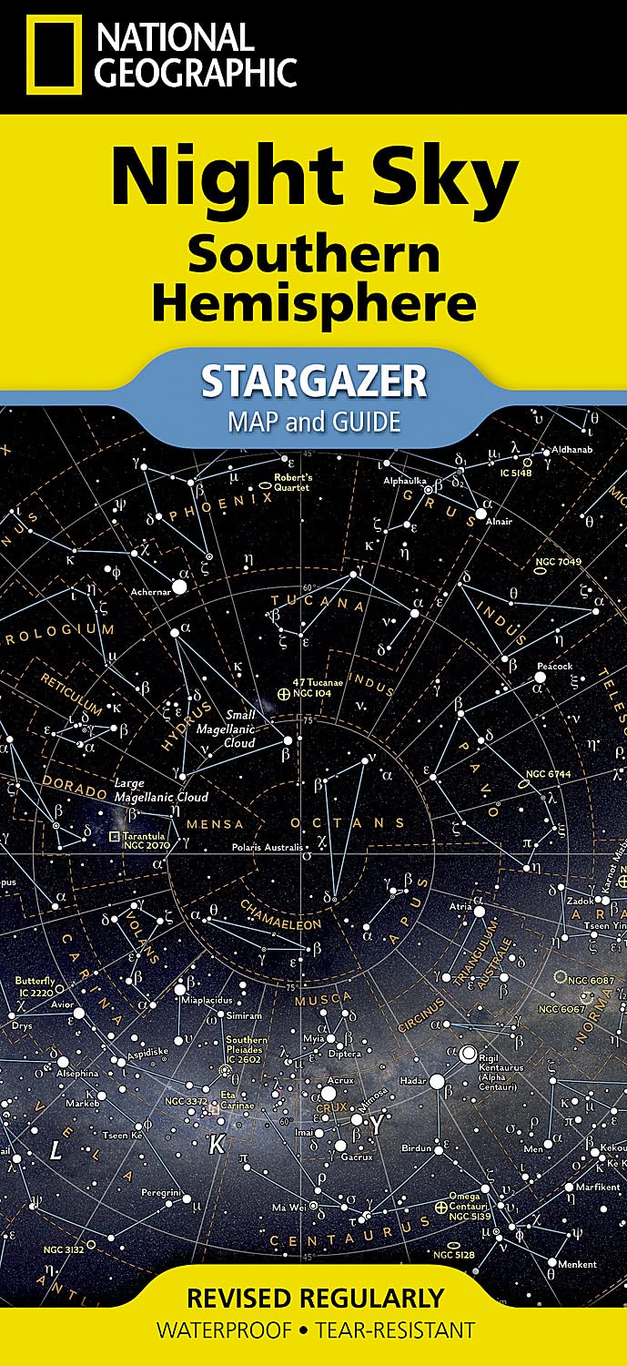 National Geographic Night Sky - Southern Hemisphere Map (Stargazer Folded) (National Geographic Reference Map) Geology & Geography