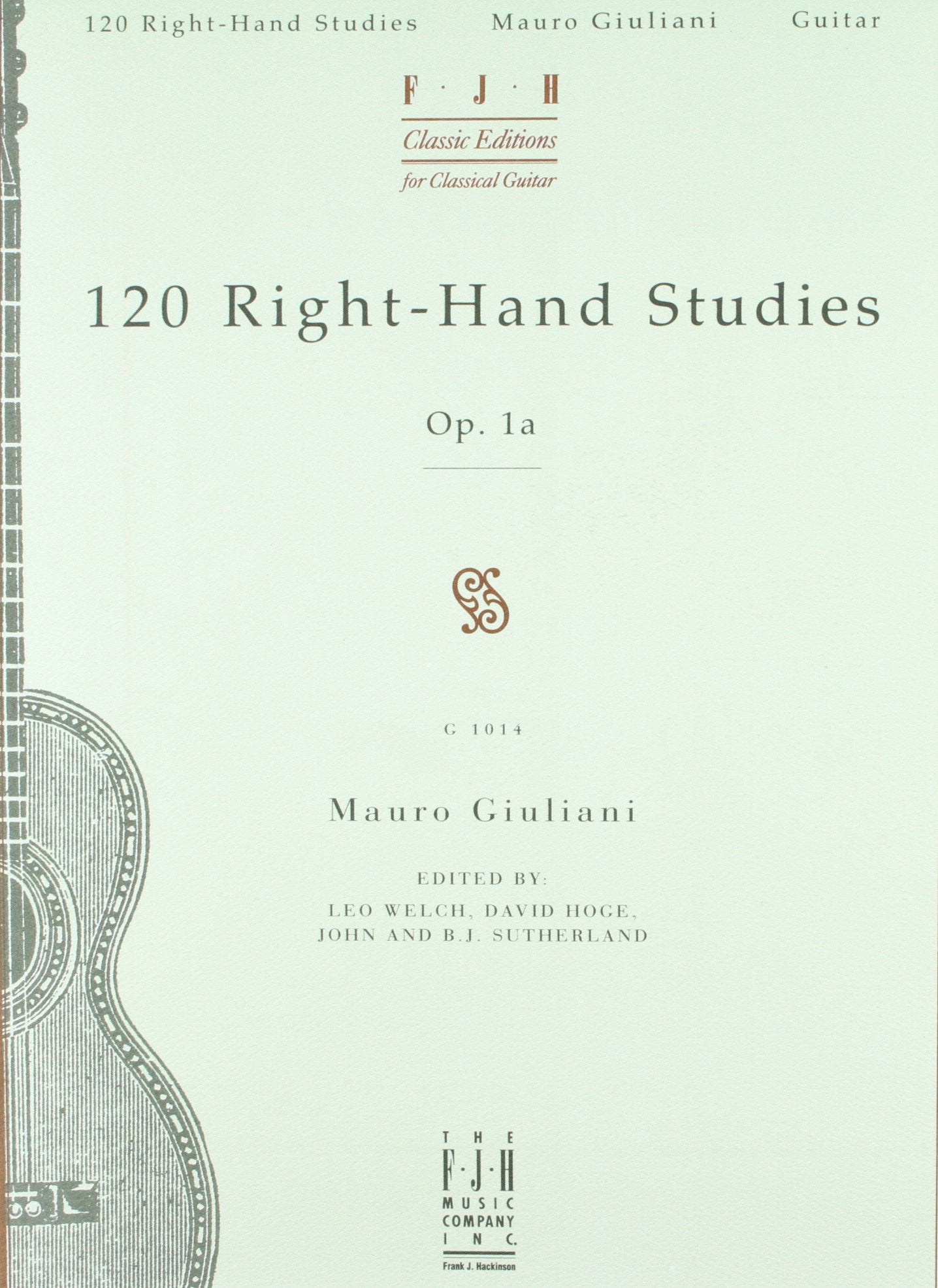 120 Right-hand Studies (Fjh Classic Editions for Classical Guitar) Sheet Music