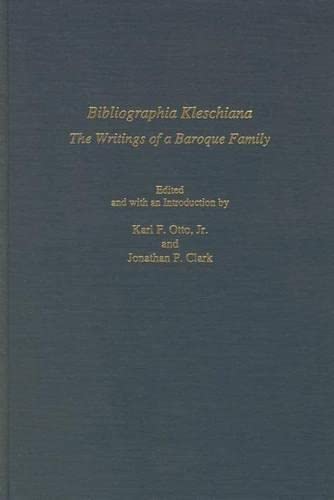 Bibliographia Kleschiana: The Writings of a Baroque Family Contemporary literature