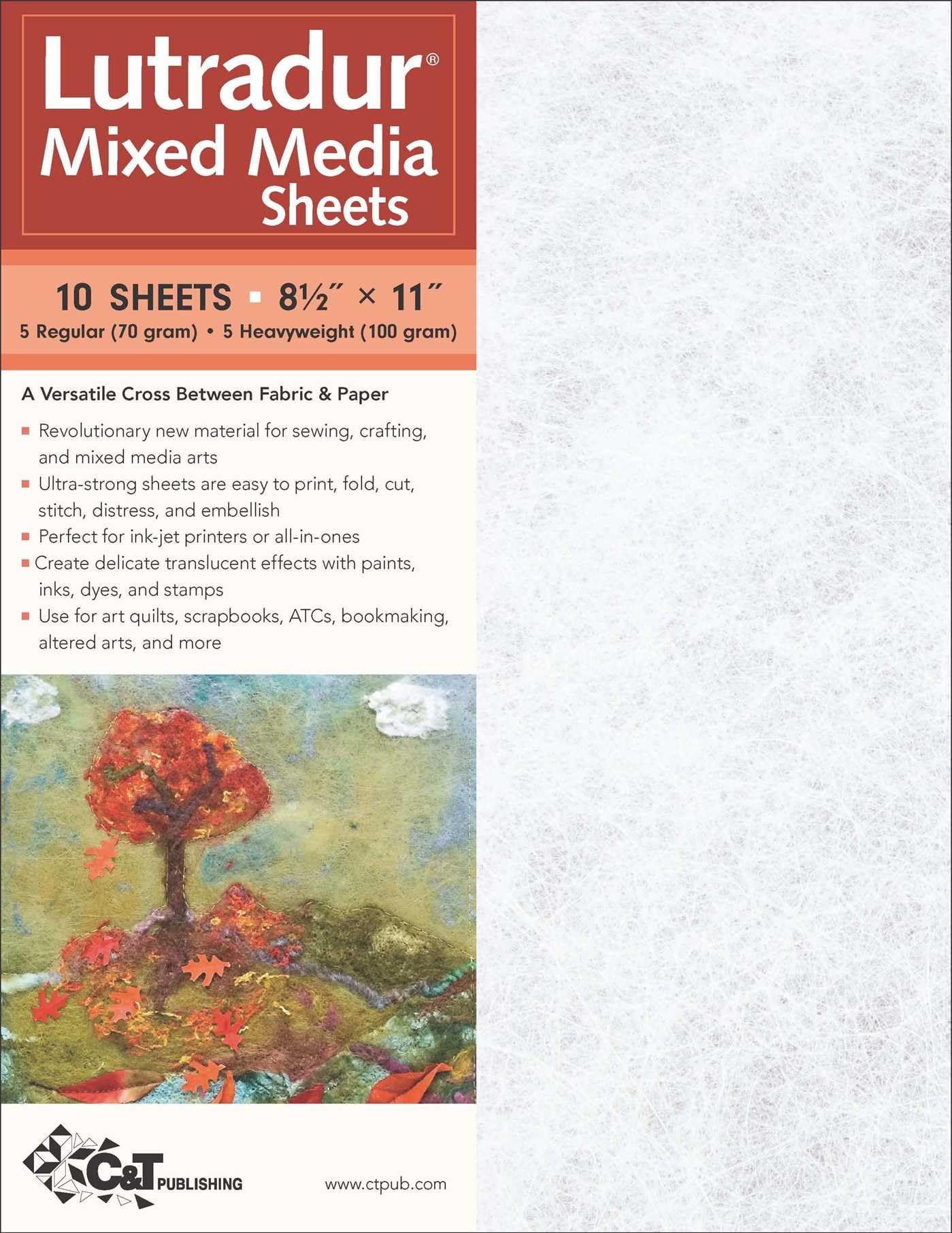 Lutradur Mixed Media Sheets: 10 Sheets, 8 1/2” x 11” • 5 Regular (70 Gram) • 5 Heavyweight (100 Gram) Hobbies & Crafts