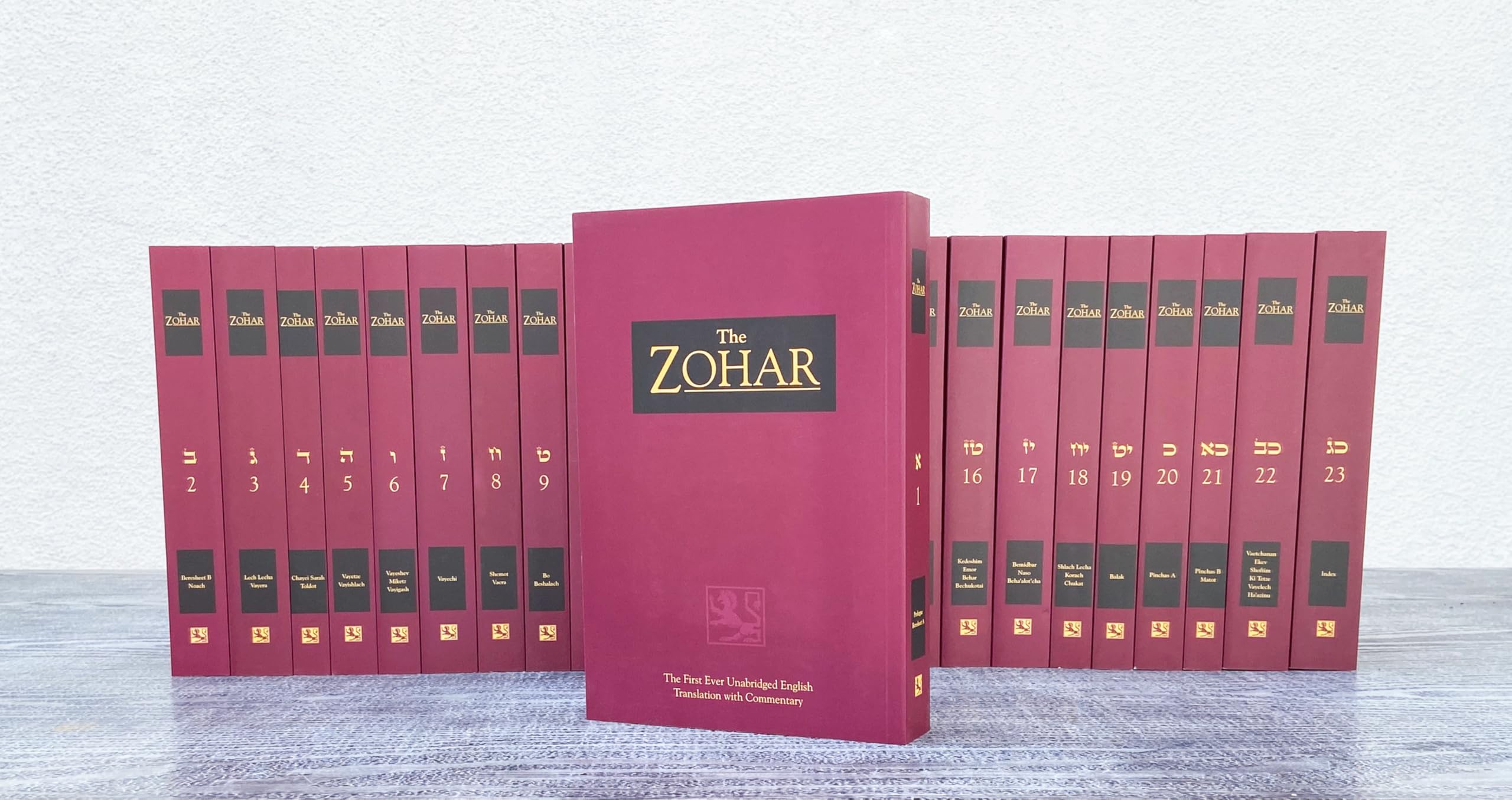 The Kabbalah Centre Zohar Set I 23 Volumes I Red Cover Limited Edition I Aramaic with English Translation I Soft Cover Books