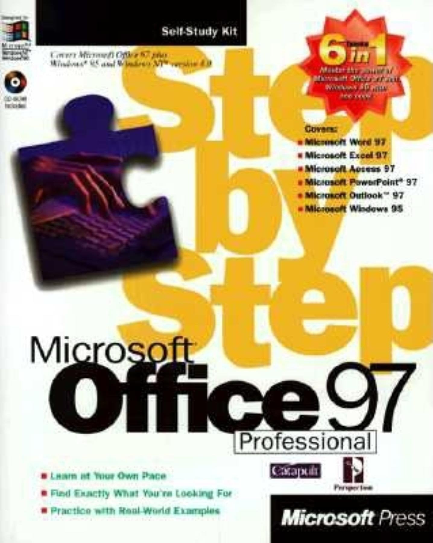 Microsoft Office 97 Professional 6-in-1 Step by Step, w. CD-ROM: Covers Word, Excel, Access, PowerPoint, Outlook, Windows 95 & Windows NT 4.0. By Catapult & Perspective (Step by Step Series) Business, Finance & Career