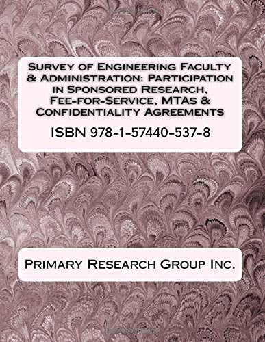 Survey of Engineering Faculty & Administration: Participation in Sponsored Research, Fee-for-Service, MTAs & Confidentiality Agreements (Engineering Faculty Surveys) Study Guides