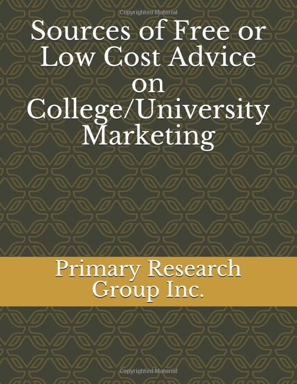 Sources of Free or Low Cost Advice on College/University Marketing Study Guides