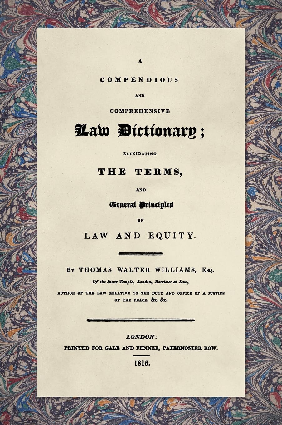 Product Image: A Compendious and Comprehensive Law Dictionary [1816]