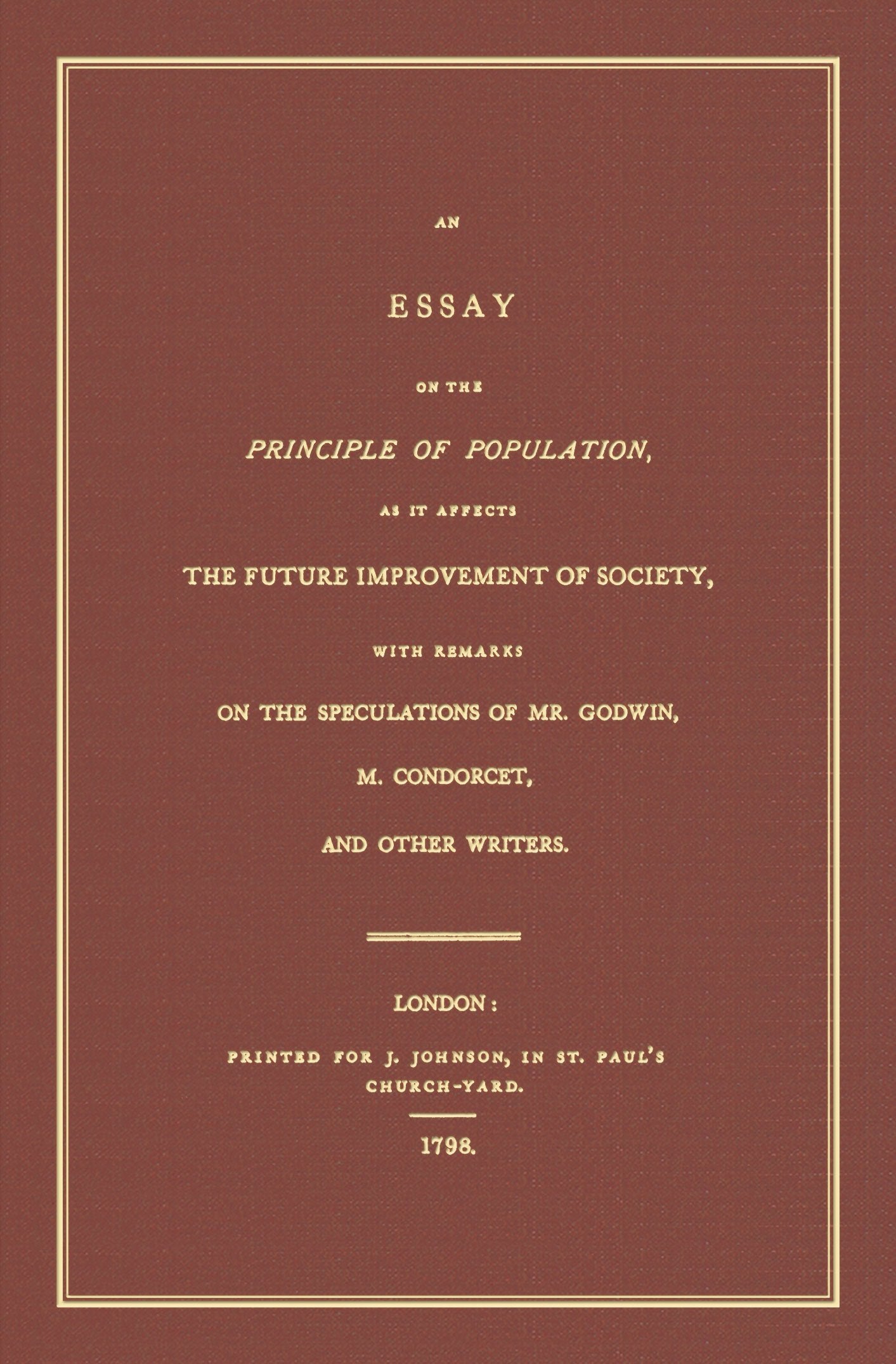 An Essay on the Principle of Population [1798] Law