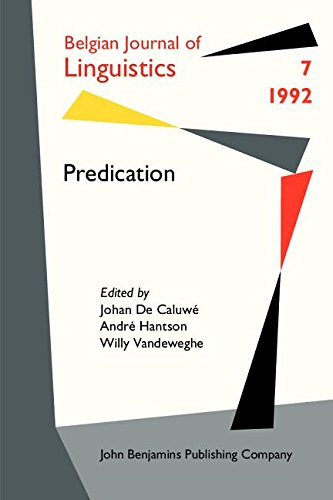 Predication (Belgian Journal of Linguistics, 7, Band 7) Social Sciences