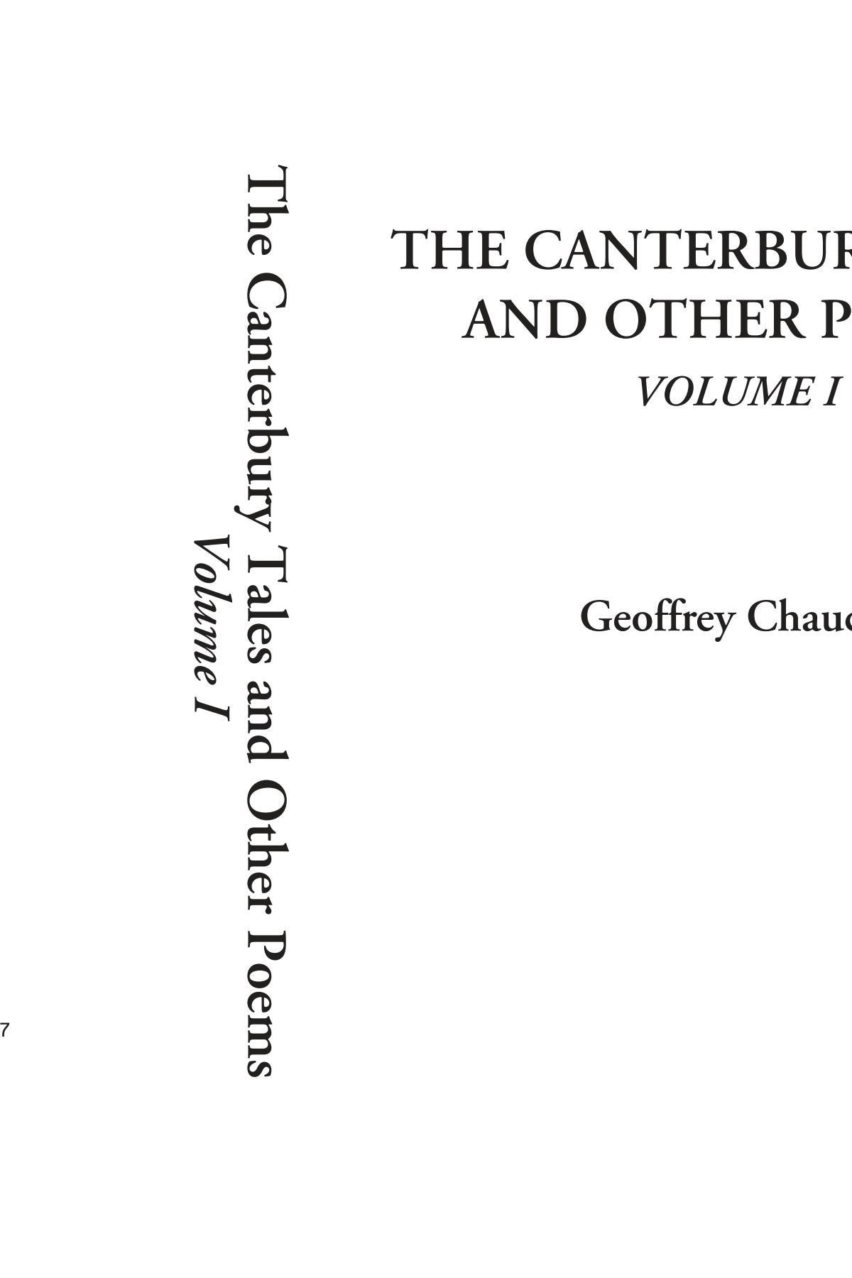 The Canterbury Tales and Other Poems, Volume I book