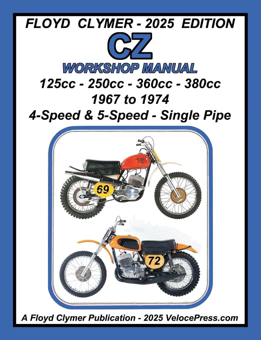 CZ 125cc - 250cc - 360cc - 380cc WORKSHOP MANUAL 1967-1974 SINGLE EXHAUST Leisure, Home & Garden